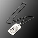 Stainless Steel Pendant Men's Necklace Classic Inspirational Father's encouragement "TO MY SON" dog tag Nameplate Necklace