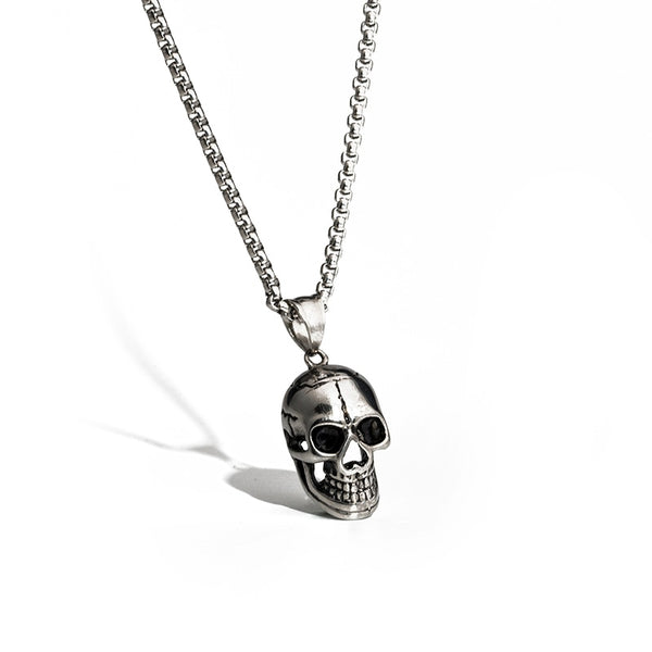 Punk rock Necklace Men Charm Biker Motorcycle Style Black Stainless Steel Skull Skeleton Pendants Necklaces Jewelry N010736